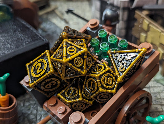 Steam Funk in Burnished Gold, Solid Metal RPG Set