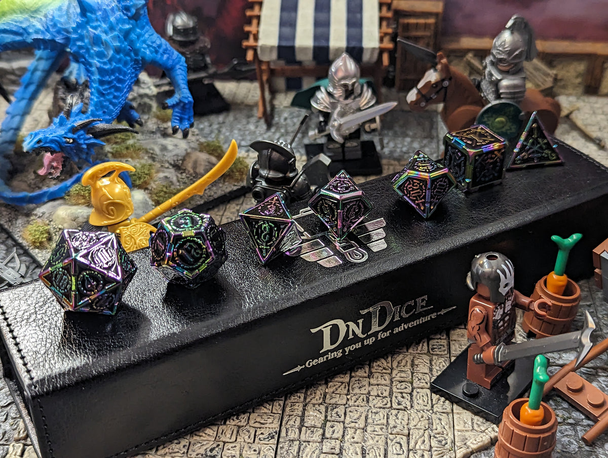 The Guild in Prismatic Chrome, Hollow Metal RPG Set – DnDice