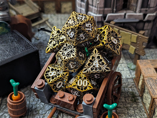 Nobilitys' Charge in Gilded Gold, Hollow Metal RPG Set