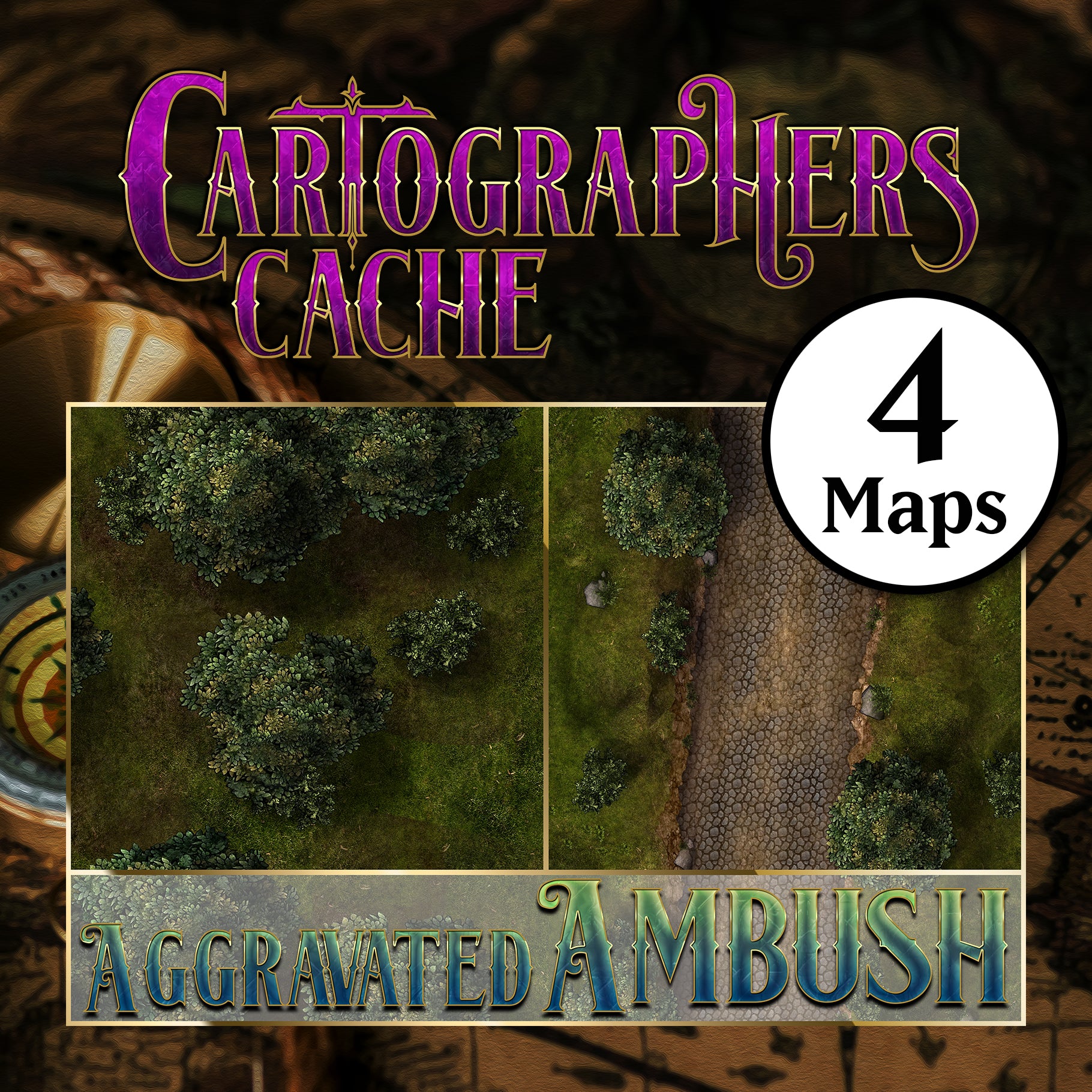 Laminated Encounter Maps, Road Ambush