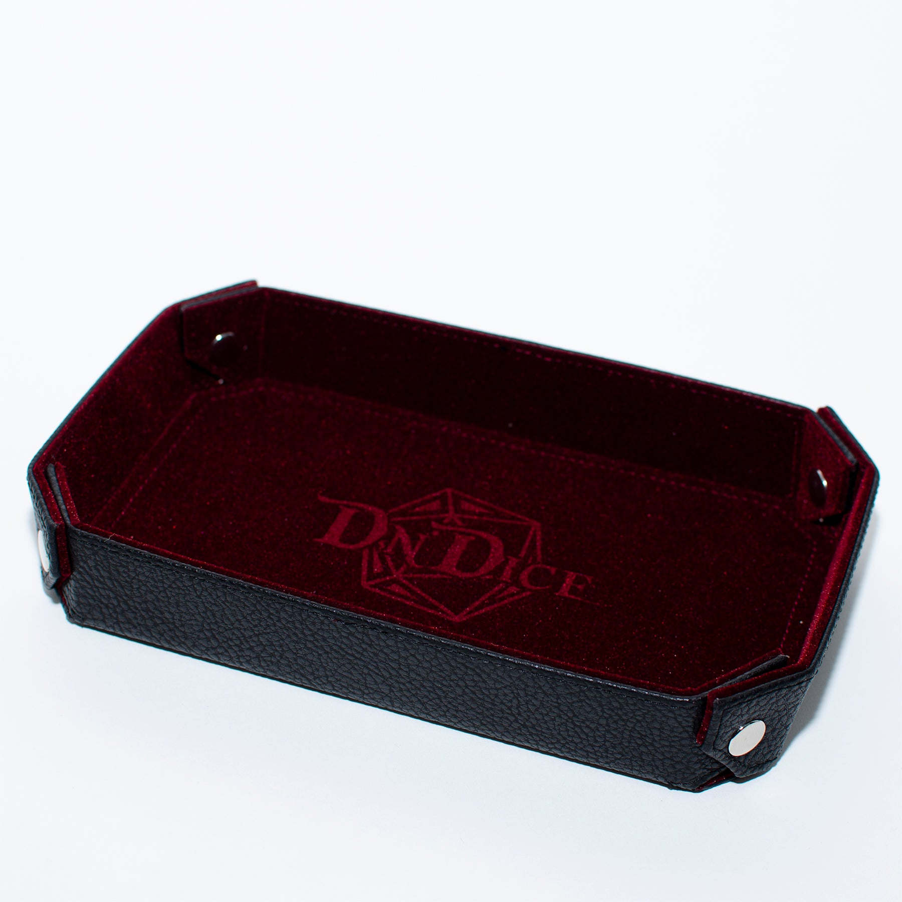 Leather Fold Up Dice Tower: "FanRoll" Black | Metallic Dice Games